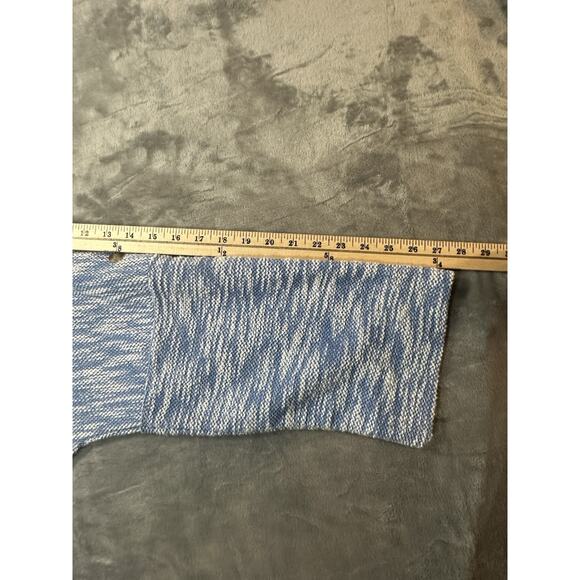 Time and Tru Blue White Marled Knit Button Shoulder Pullover Sweater XL 16-18 - Picture 6 of 9